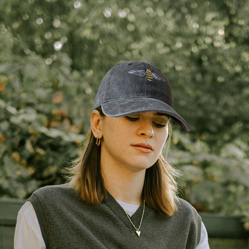 RLQWTKV Flamingo Beach Palm Tree Baseball Hat for Women Men Bees Adjustable Embroidered Cap - Image 3
